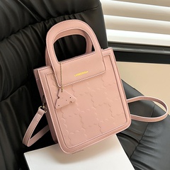 Simple embossed hand-held one-shoulder small square bag 20*18.5*8cm