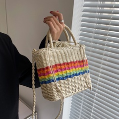 Summer small bag women's casual straw bucket bag 23*19*8cm