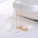 Pair of new fashion copper microinlaid zircon branch pendant tassel pierced earringspicture14