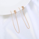 Pair of new fashion copper microinlaid zircon branch pendant tassel pierced earringspicture19