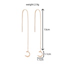 Pair of new fashion copper microinlaid zircon branch pendant tassel pierced earringspicture20