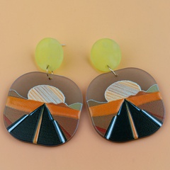 cartoon rainbow contrast color earrings summer acrylic earrings female