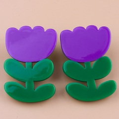 2022 new cartoon flower cute tulip resin stud earrings