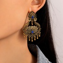 fashion geometric hollow imitation sapphire inlaid alloy earringspicture9