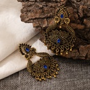 fashion geometric hollow imitation sapphire inlaid alloy earringspicture12