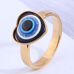 fashion hip-hop stainless steel devil's eye heart opening ring