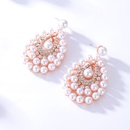 retro fashion copper electroplating 18K gold rhinestone pearl water drop long earringspicture7