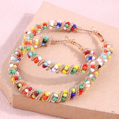 5.5cm ethnic style alloy beads mix and match weaving earrings