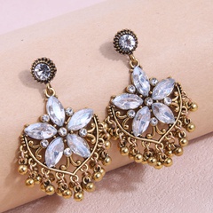 fashion retro simple alloy shining diamond drop earrings
