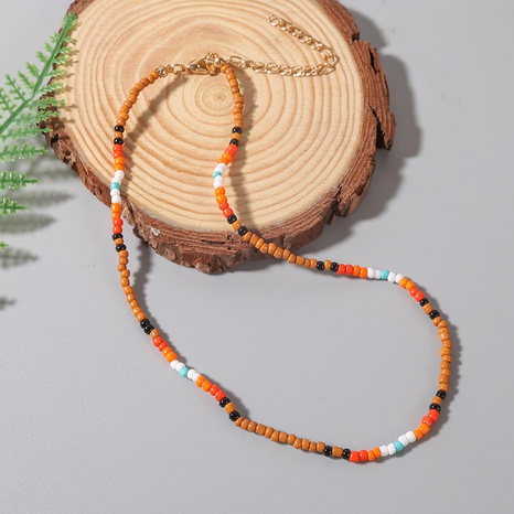 Bohemian hand-woven beaded color-separated necklace's discount tags