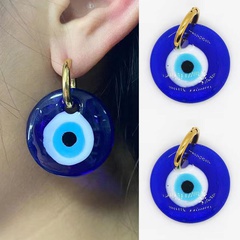 fashion glass Turkish blue eye resin earrings female