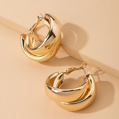 simple fashion geometric circle alloy hoop earrings