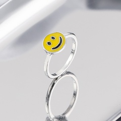 fashion drip oil smiley women's alloy ring