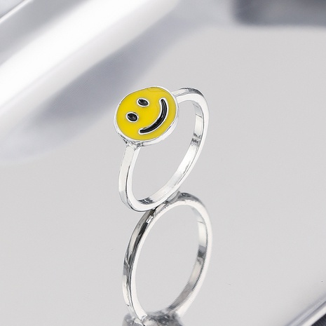 fashion drip oil smiley women's alloy ring's discount tags