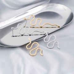Fashion creative new snake element alloy earrings simple asymmetric jewelry