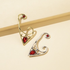 summer new red diamond retro unilateral alloy ear clip fashion jewelry