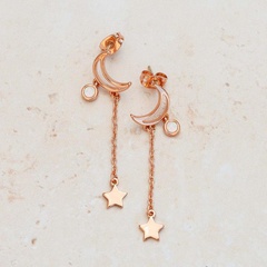 new fashion rose gold hanging star moon alloy jewelry ear drop