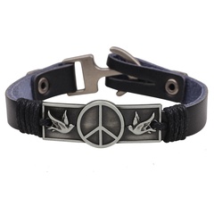 fashion simple leather geometric bird alloy accessories bracelet