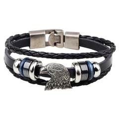 fashion simple beaded eagle head buckle alloy accessories bracelet