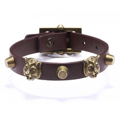 fashion retro tiger head leather alloy accessories bracelet