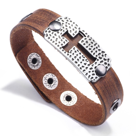 Bracelet d'accessoires en alliage de cuir de bracelet de croix creuse de mode's discount tags