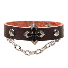 fashion simple cross chain rivet alloy accessories bracelet