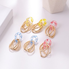 fashion simple contrast color creative alloy hoop earrings