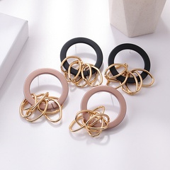 simple fashion geometric solid color alloy hoop earrings