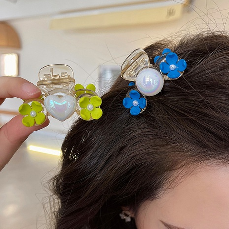 fashion pearl flower hairpin cute contrast color headdress's discount tags