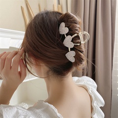 fashion simple hair clip heart-shaped headdress rhinestone hairpin