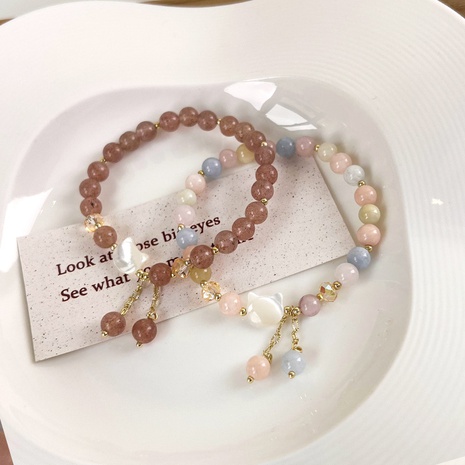 fashion color crystal shell bracelet natural stone bracelet's discount tags