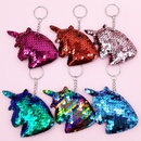 fashion doublesided reflective fish scales sequins unicorn keychainpicture6