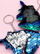 fashion doublesided reflective fish scales sequins unicorn keychainpicture7