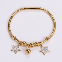 Fashion Stainless Steel Electroplating 18K Gold Star Steel Bracelet