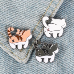 creative new cartoon tiger cat ass back animal brooch pin
