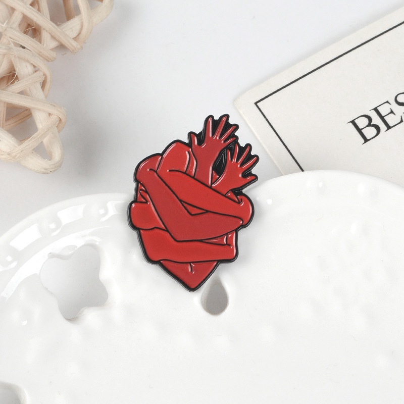 Creative alloy brooches embrace heart shape Halloween brooches