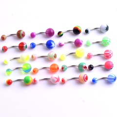 UV Acrylic Multicolor Titanium Steel Belly Button Ring Color Piercing Jewelry