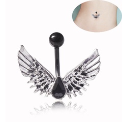 Summer New Body Piercing Jewelry Black Wings Navel Buckle Accessories Wholesale