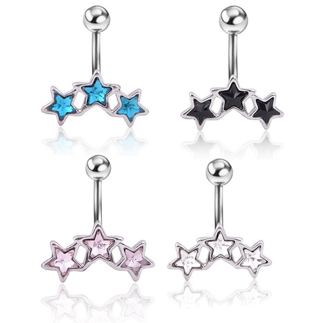 wholesale five-pointed star stainless steel belly button nails body piercing's discount tags
