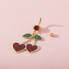 new plastic drip oil gold long pendant cherry heart-shaped  belly nail