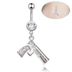 New Body Piercing Jewelry Diamond Pistol Navel Buckle Accessories Wholesale
