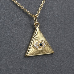 devil's eye blue eye pendant copper inlaid zircon gold-plated necklace