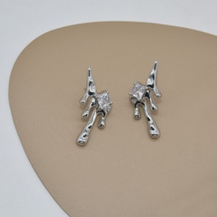 fashion creative water drop lava zircon alloy drop earrings