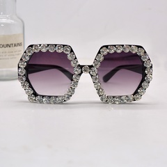 Fashion diamond-studded women's UV protection driving sunglasses