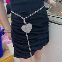 fashion geometric diamond heart waist chain women's clothes accessories