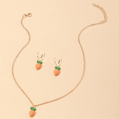 cute carrot pendant earrings necklace set