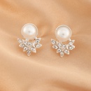 fashion simple pearl earrings geometric diamond alloy stud earringspicture9
