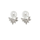 fashion simple pearl earrings geometric diamond alloy stud earringspicture11