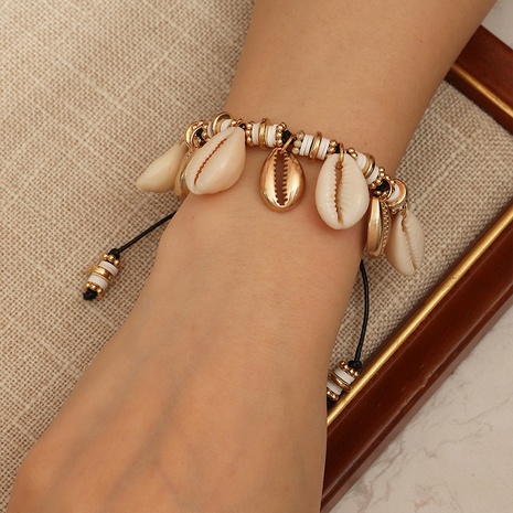 Fashion Shell Soft Pottery Beaded Adjustable Casual Bracelet's discount tags