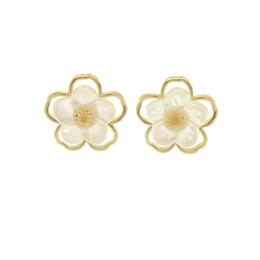 fashion flower pearl simple hollow flower alloy stud earringspicture11